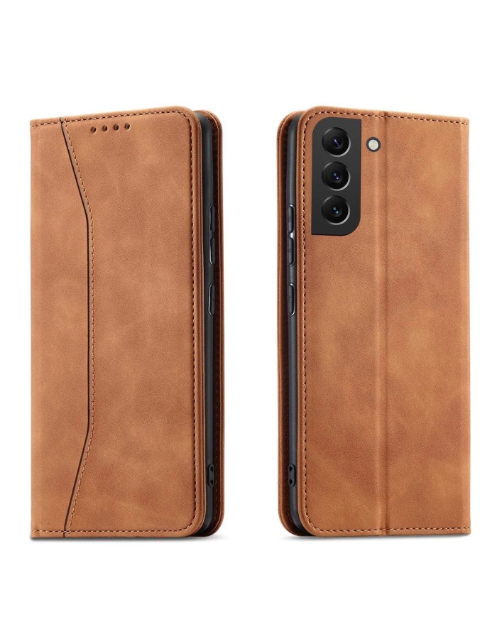 Magnet Fancy Case for Samsung Galaxy S23+ flip cover wallet stand brown Magnet Fancy Case for Samsung Galaxy S23+ flip cover wallet stand brown