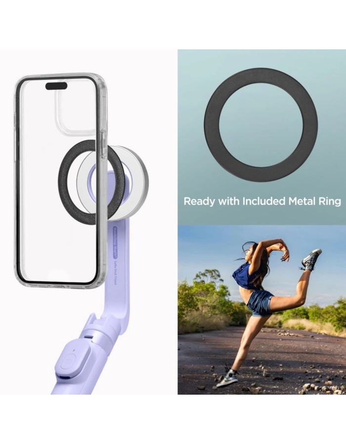 Spigen S571W MagSafe Bluetooth Selfie Stick with Tripod - Purple Spigen S571W MagSafe Bluetooth Selfie Stick with Tripod - Purple