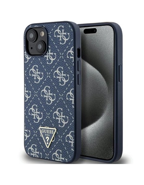 Guess 4G Triangle Metal Logo case for iPhone 15 Plus / 14 Plus - blue Guess 4G Triangle Metal Logo case for iPhone 15 Plus / 14 Plus - blue