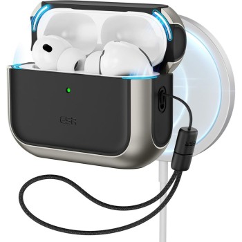 ESR Orbit HaloLock MagSafe Case for AirPods Pro 3 - Gray &amp;amp; Black