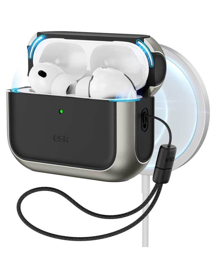 ESR Orbit HaloLock MagSafe Case for AirPods Pro 3 - Gray &amp;amp; Black