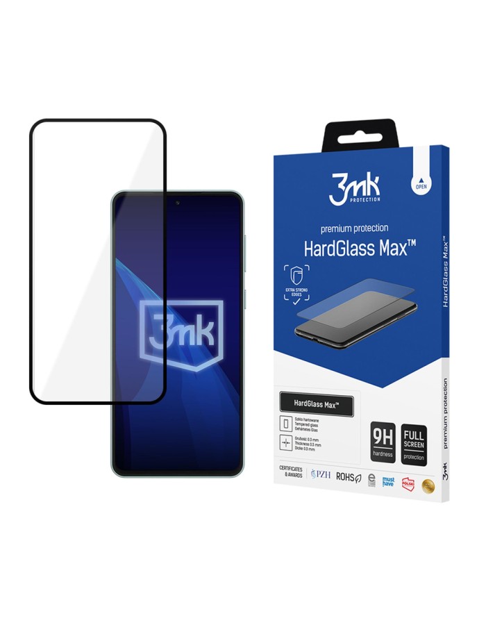 Reinforced full-screen tempered glass 3mk HardGlass Max Black for Samsung Galaxy M55 Reinforced full-screen tempered glass 3mk HardGlass Max Black for Samsung Galaxy M55