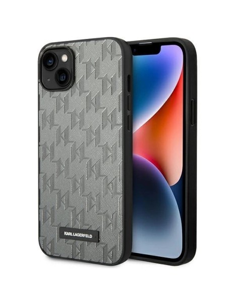 Karl Lagerfeld KLHCP14MSAKLHPG iPhone 14 Plus 6.7 "hardcase gray / gray Saffiano Mono Metal Logo
