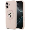 Karl Lagerfeld Silicone Karl&amp;amp;Choupette Ring MagSafe Case for iPhone 17 - Pink