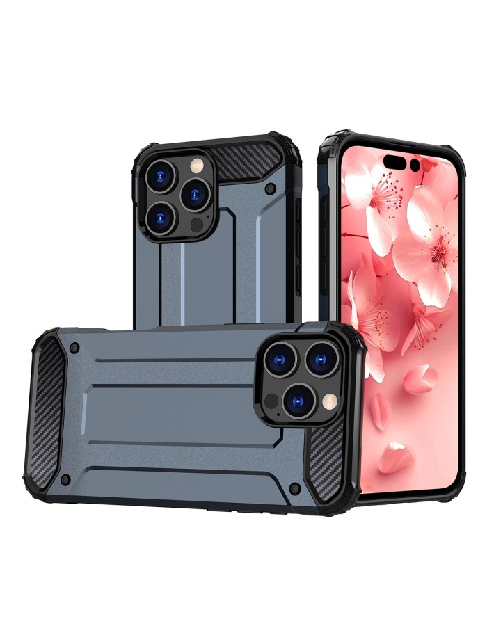 Hybrid Armor iPhone 16 Pro Max Case - Blue
