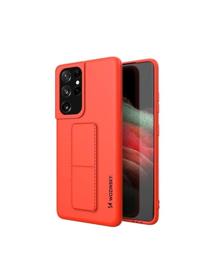 Wozinsky Kickstand Case silicone case with stand Samsung Galaxy S21 Ultra 5G red Wozinsky Kickstand Case silicone case with stand Samsung Galaxy S21 Ultra 5G red