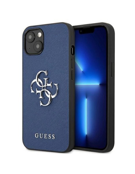 Guess GUHCP13SSA4GSBL iPhone 13 mini 5.4" blue/blue hardcase Saffiano 4G Metal Logo Guess GUHCP13SSA4GSBL iPhone 13 mini 5.4" blue/blue hardcase Saffiano 4G Metal Logo