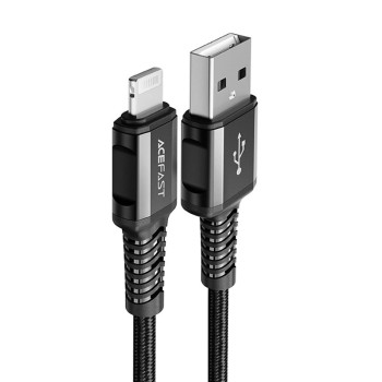 Acefast cable MFI USB - Lightning 1.2m, 2.4A black (C1-02 black) Acefast cable MFI USB - Lightning 1.2m, 2.4A black (C1-02 black)
