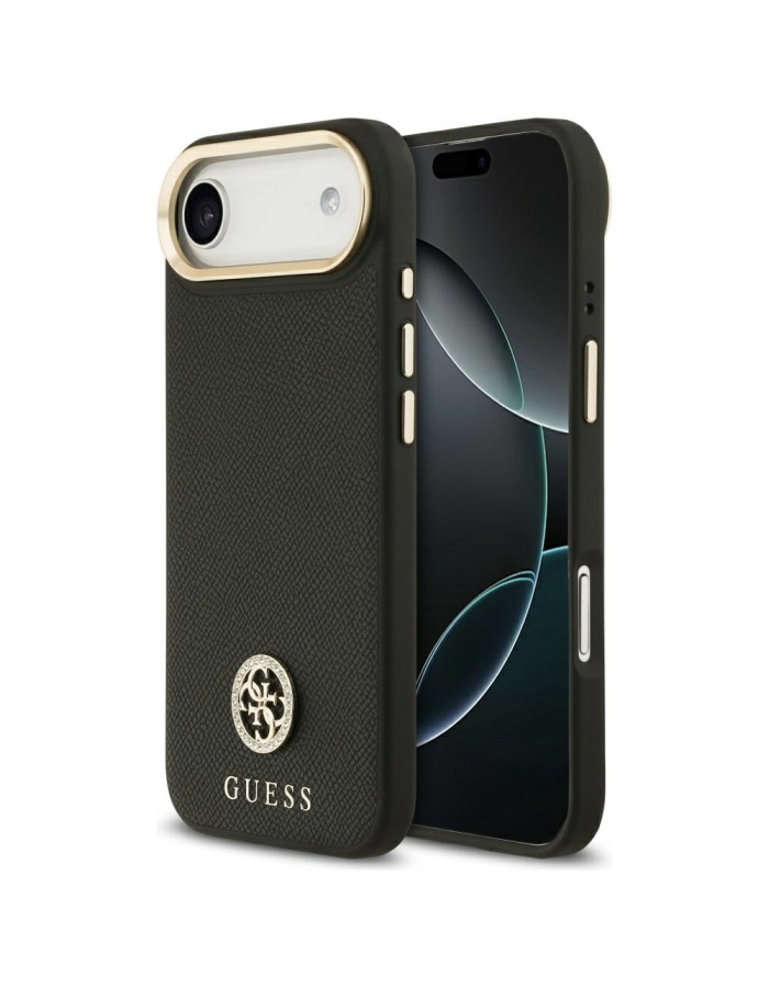 Guess Grained Strass Logo MagSafe case for iPhone Air - black Guess Grained Strass Logo MagSafe case for iPhone Air - black