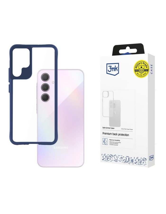 3mk Satin Armor Case+ Blue for Samsung Galaxy A35 5G - transparent