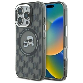 Karl Lagerfeld IML Monogram Karl &amp;amp; Choupette Head MagSafe iPhone 16 Pro Case - Black