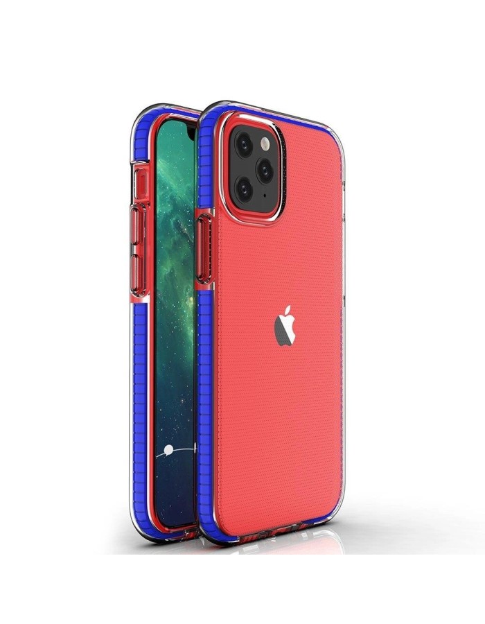 Spring Case clear TPU gel protective cover with colorful frame for iPhone 13 mini dark blue Spring Case clear TPU gel protective cover with colorful frame for iPhone 13 mini dark blue