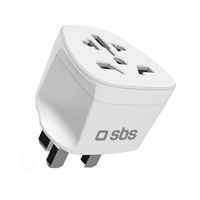 SBS UK Travel Adapter - Universal - White SBS UK Travel Adapter - Universal - White