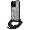 Karl Lagerfeld Crossbody Grained Pattern & Logo Case for iPhone 16 Pro Max - Gray Karl Lagerfeld Crossbody Grained Pattern & Logo Case for iPhone 16 Pro Max - Gray