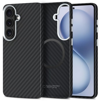 Tech-Protect Ion Carbon MagSafe Case for Samsung Galaxy S26 - Black and Silver Tech-Protect Ion Carbon MagSafe Case for Samsung Galaxy S26 - Black and Silver