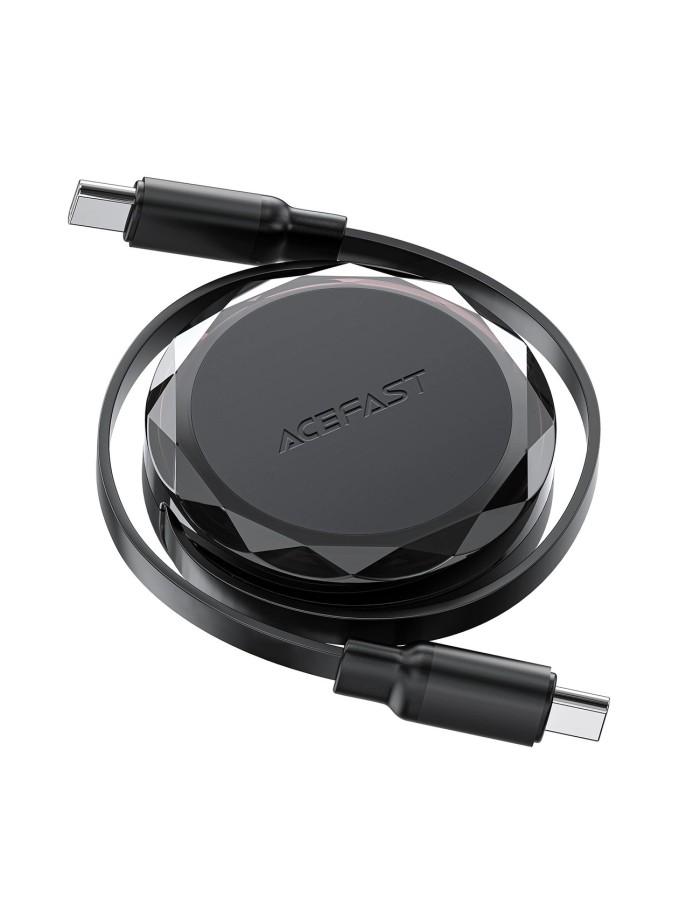 Acefast C13-03 USB-C - USB-C 60W Cable Retractable - Black