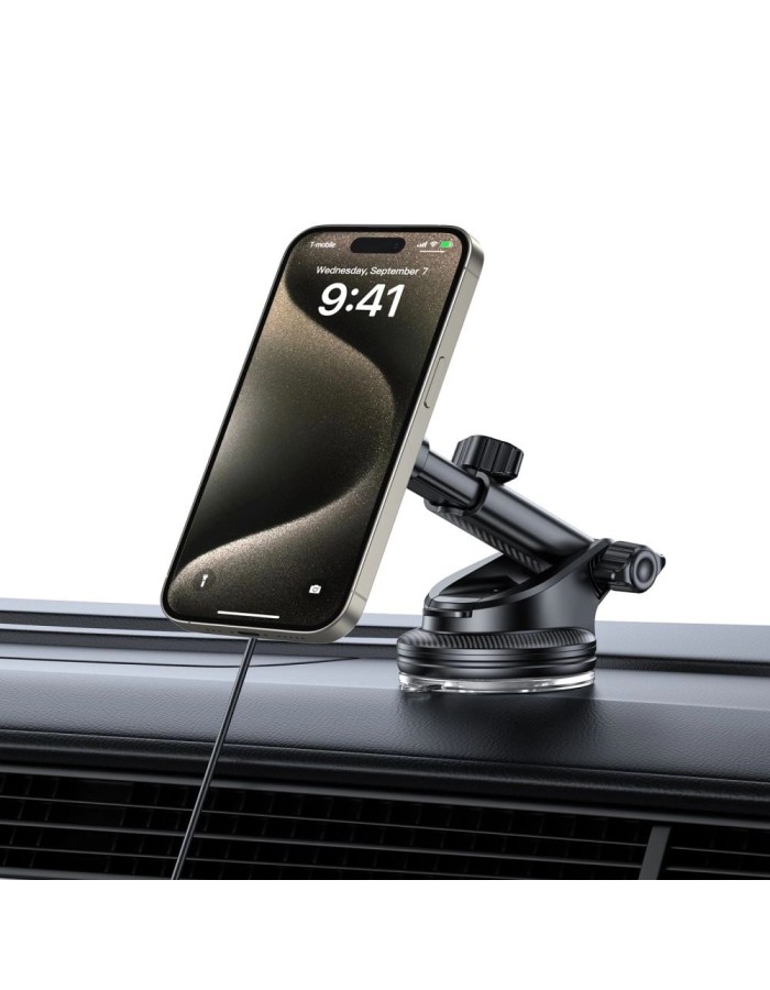 Tech-Protect MM15W MagSafe Car Holder with 15W Inductive Charger for Air Vent and Dashboard - Black Tech-Protect MM15W MagSafe Car Holder with 15W Inductive Charger for Air Vent and Dashboard - Black