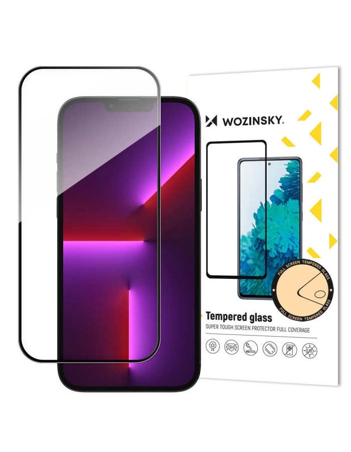 Wozinsky Full Glue iPhone 15 Pro Max Case Friendly Tempered Glass with Frame - Black Wozinsky Full Glue iPhone 15 Pro Max Case Friendly Tempered Glass with Frame - Black