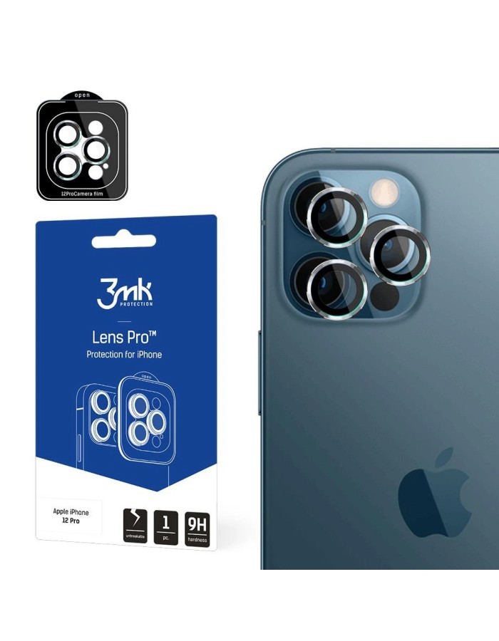 3MK Lens Protection Pro iPhone 12 Pro Camera lens protection with mounting frame 1 pc.