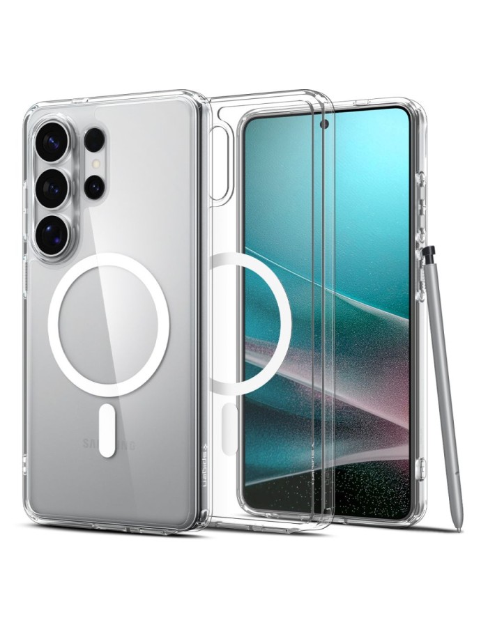 Spigen Ultra Hybrid Mag MagSafe Case for Samsung Galaxy S26 Ultra - Clear and White