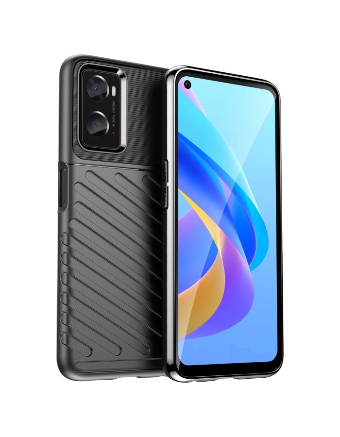 Thunder Case flexible armored cover for Oppo A76 / Oppo A36 / Realme 9i black