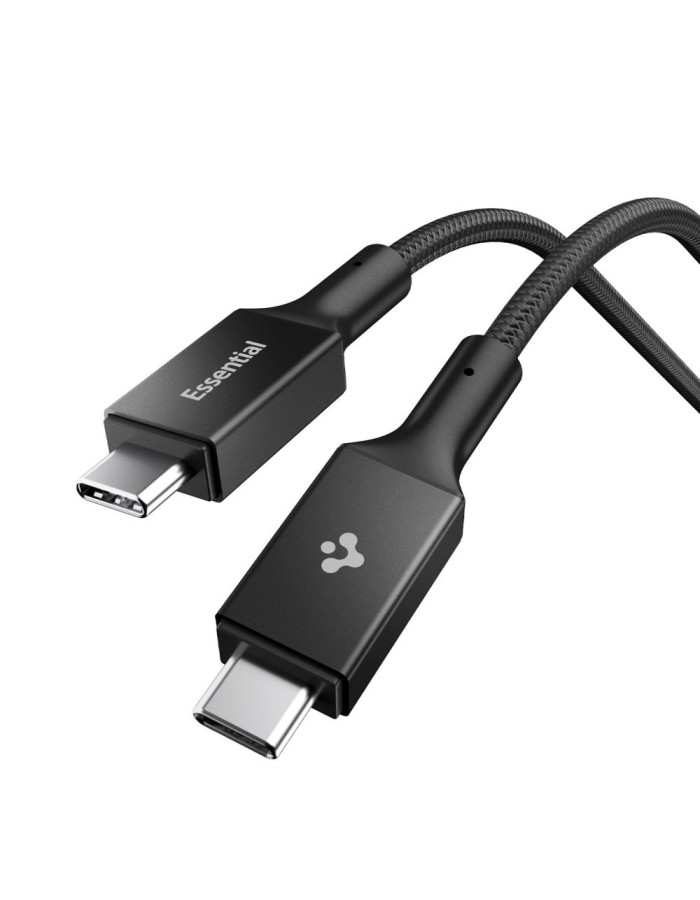 Spigen Essential EB10015CC USB-C / USB-C 100W 150cm Cable - Black Spigen Essential EB10015CC USB-C / USB-C 100W 150cm Cable - Black