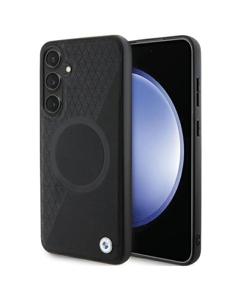 BMW BMHMS24M23RTPK S24+ S926 black/black hardcase Signature Leather Half Textured &amp;amp; Circle MagSafe