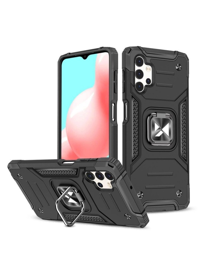 Wozinsky Ring Armor tough hybrid case cover + magnetic holder for Samsung Galaxy A73 black
