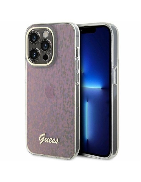 Guess GUHCP15LHDECMP iPhone 15 Pro 6.1" pink/pink hardcase IML Faceted Mirror Disco Iridescent Guess GUHCP15LHDECMP iPhone 15 Pro 6.1" pink/pink hardcase IML Faceted Mirror Disco Iridescent