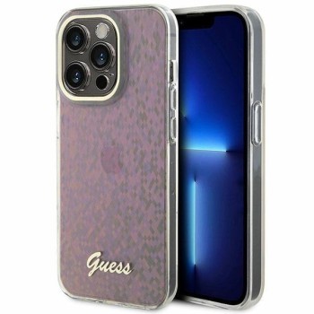 Guess GUHCP15XHDECMP iPhone 15 Pro Max 6.7" pink/pink hardcase IML Faceted Mirror Disco Iridescent
