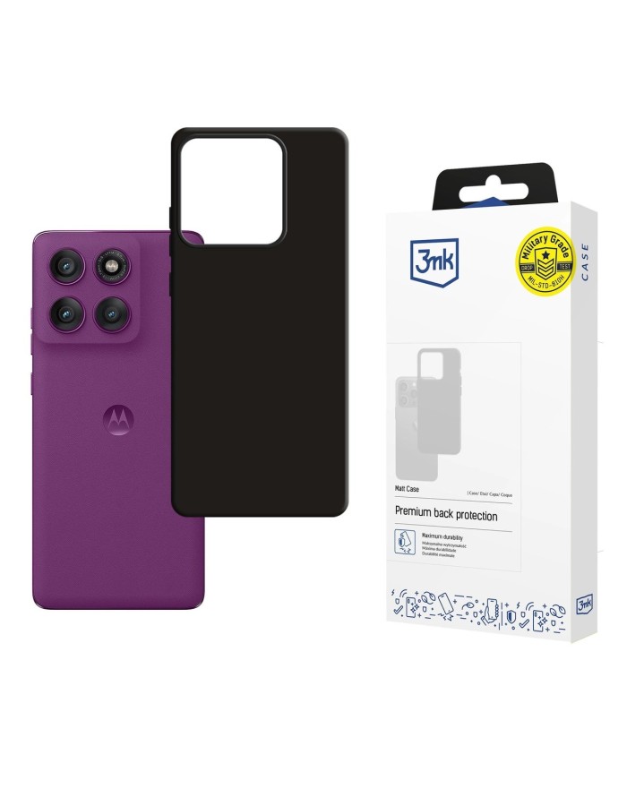 3mk Matt Case for Motorola Edge 60 Pro - Matte Black