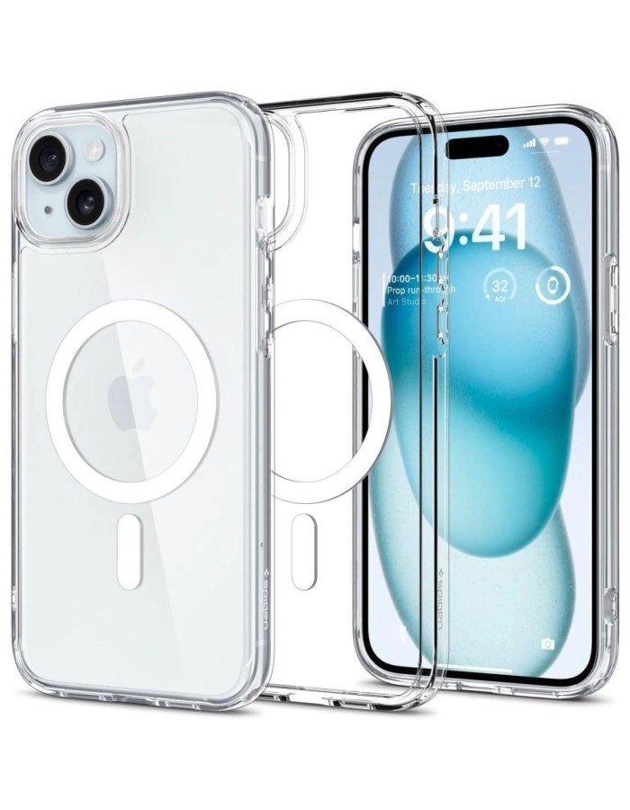Spigen Ultra Hybrid Mag Case with MagSafe for iPhone 15 - White Spigen Ultra Hybrid Mag Case with MagSafe for iPhone 15 - White