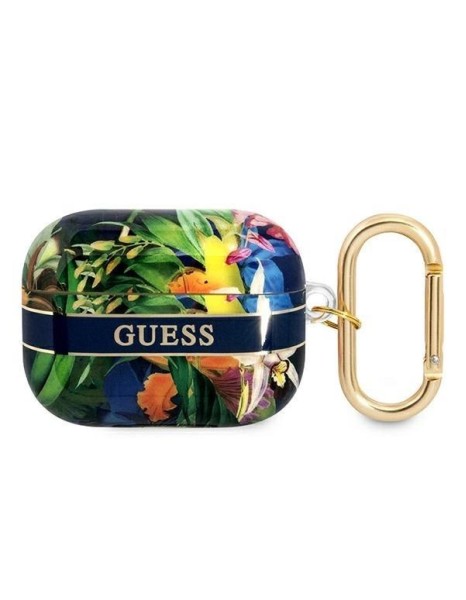 Guess GUAPHHFLB AirPods Pro cover blue/blue Flower Strap Collection Guess GUAPHHFLB AirPods Pro cover blue/blue Flower Strap Collection