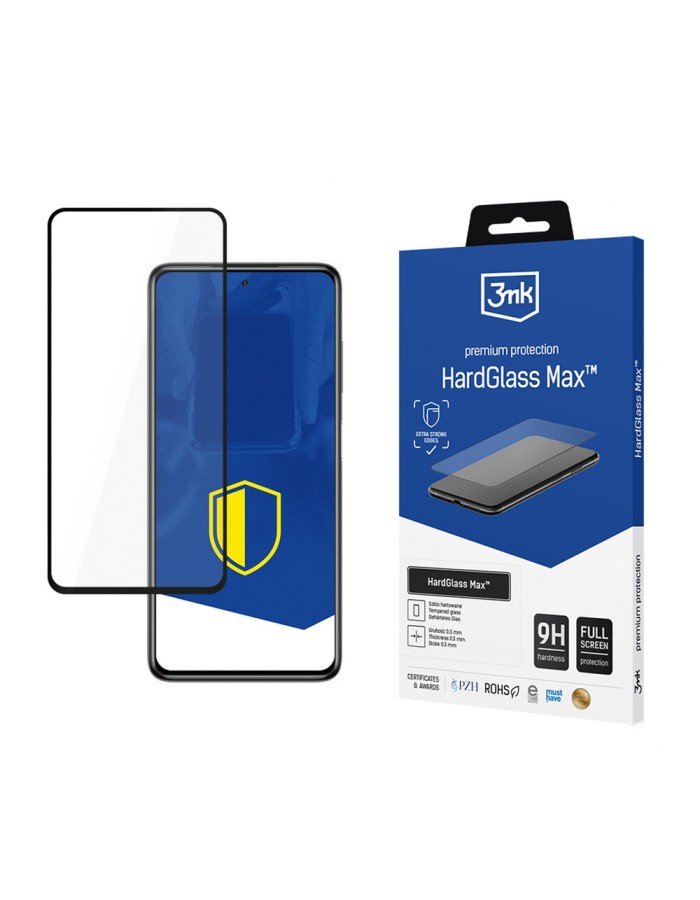 Reinforced full-screen tempered glass 3mk HardGlass Max Black for Xiaomi Poco X3