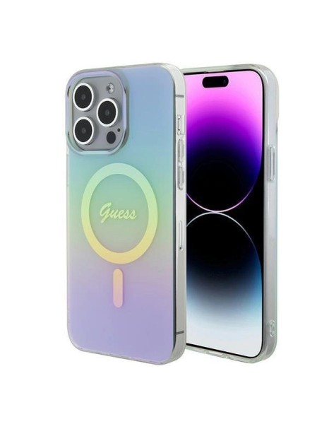 Guess GUHMP15XHITSQ iPhone 15 Pro Max turquoise/turquoise hardcase IML Iridescent MagSafe Guess GUHMP15XHITSQ iPhone 15 Pro Max turquoise/turquoise hardcase IML Iridescent MagSafe