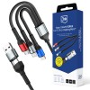 3mk Hyper Cable N-SERIES 6 in 1 USB-C / USB-A to USB-C / Lightning / Micro 1.2m QC 3.0 9V / 2A 18W - black 3mk Hyper Cable N-SERIES 6 in 1 USB-C / USB-A to USB-C / Lightning / Micro 1.2m QC 3.0 9V / 2A 18W - black
