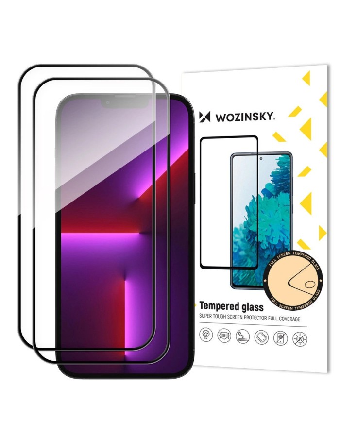 2 pcs. Full screen tempered glass with frame Case Friendly Wozinsky Full Glue iPhone 15 Pro Max - black