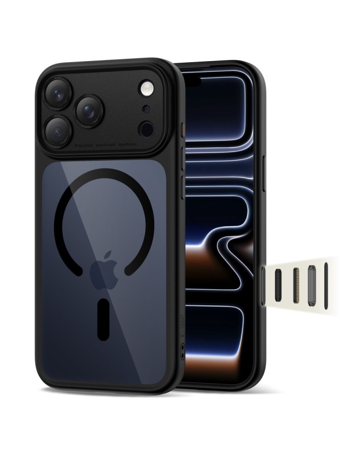 Tech-Protect Magpeak Magsafe CC Case for iPhone 17 Pro Max - Clear Black Tech-Protect Magpeak Magsafe CC Case for iPhone 17 Pro Max - Clear Black