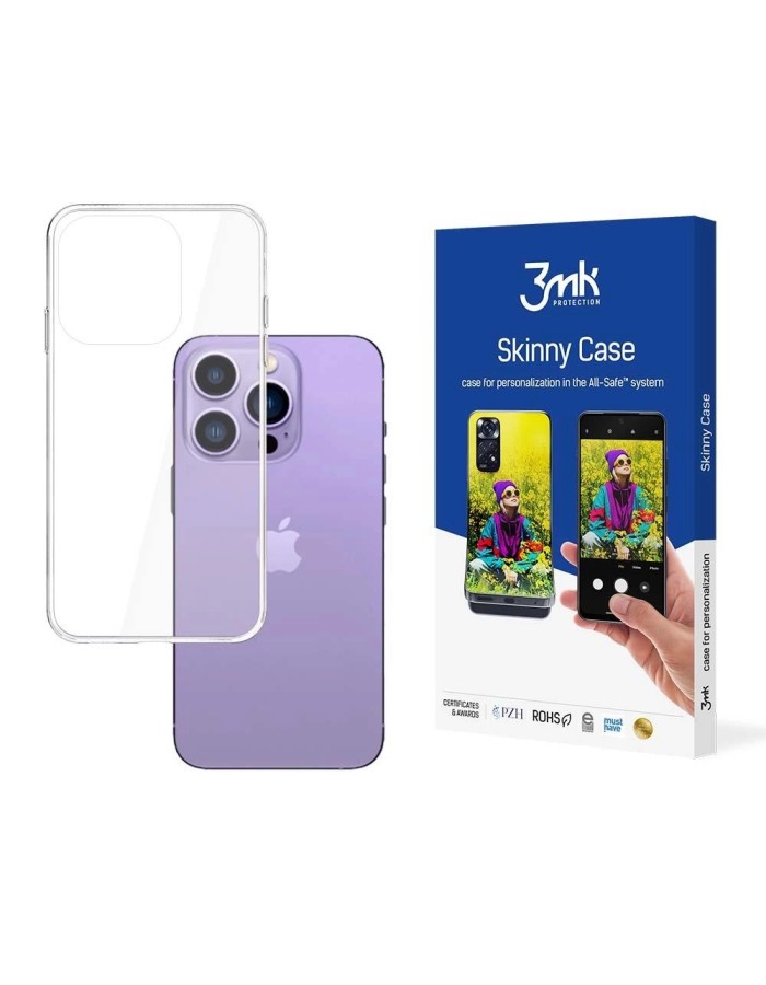 iPhone 14 Pro Max silicone case from the 3mk Skinny Case series - transparent