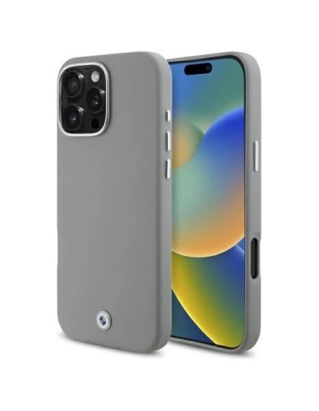 BMW Sign Full Wrapped Metal MagSafe Case for iPhone 16 Pro Max - Gray