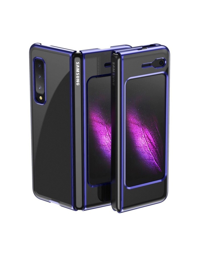 Plating Case hard case Electroplating frame Cover for Samsung Galaxy Fold blue Plating Case hard case Electroplating frame Cover for Samsung Galaxy Fold blue