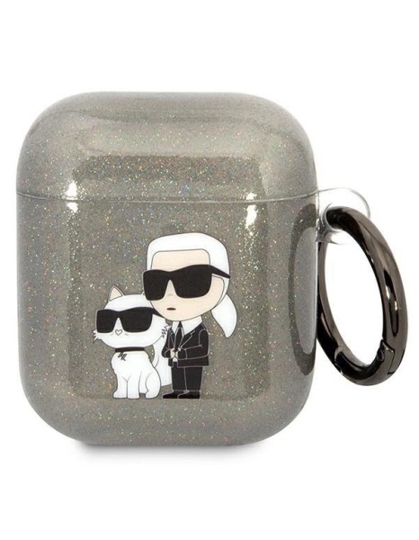 Karl Lagerfeld KLA2HNKCTGK Airpods 1/2 cover black/black Gliter Karl&amp;amp;Choupette