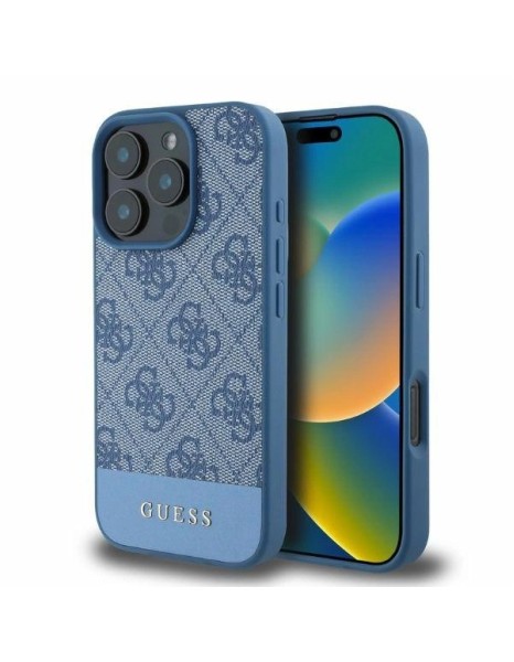Guess 4G Bottom Stripe Case for iPhone 16 Pro Max - Blue Guess 4G Bottom Stripe Case for iPhone 16 Pro Max - Blue