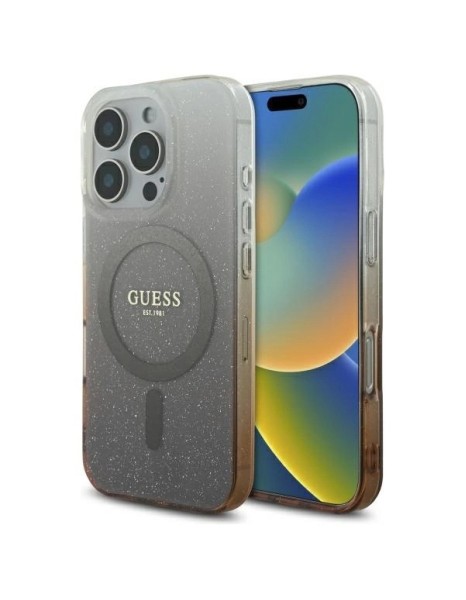 Guess IML Glitter Gradient MagSafe iPhone 16 Pro Case - Brown Guess IML Glitter Gradient MagSafe iPhone 16 Pro Case - Brown