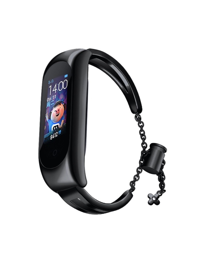 Metal bracelet for Xiaomi Mi Band 3 / 4 / 5 / 6 band strap - black Metal bracelet for Xiaomi Mi Band 3 / 4 / 5 / 6 band strap - black