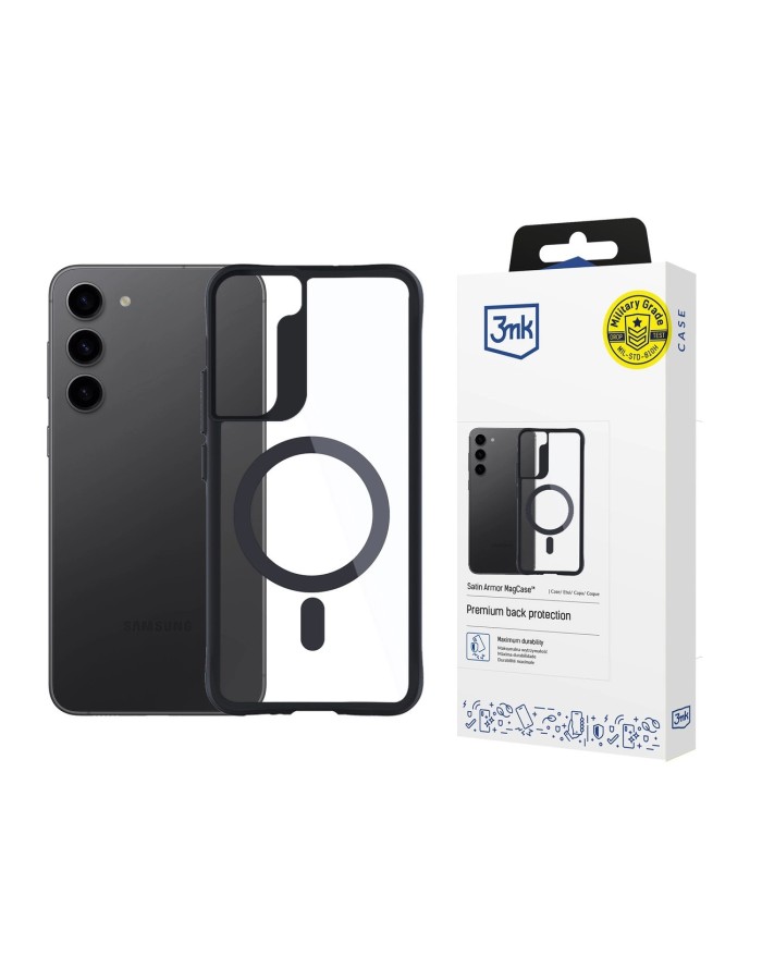 3mk Satin Armor MagCase for Samsung Galaxy S23 5G - Transparent
