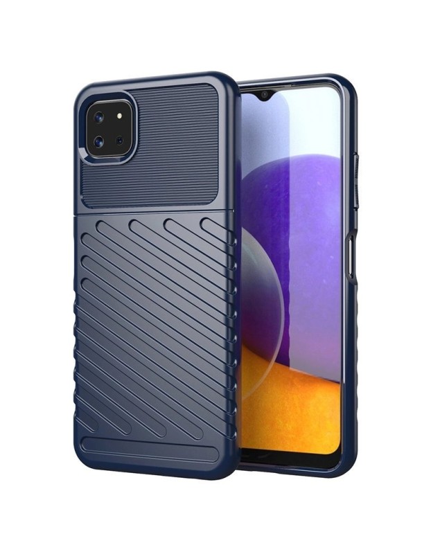 Thunder Case Flexible Tough Rugged Cover TPU Case for Samsung Galaxy A22 5G blue
