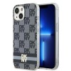 DKNY IML Checkered Mono Pattern &amp;amp; Printed Stripes MagSafe Case for iPhone 15/14/13 - Black