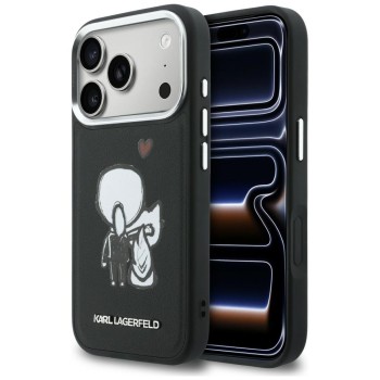 Karl Lagerfeld Karl &amp;amp; Choupette Back Logo MagSafe Case for iPhone 17 Pro - Black