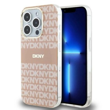 DKNY IML Mono &amp;amp; Stripe MagSafe case for iPhone 14 Pro - pink